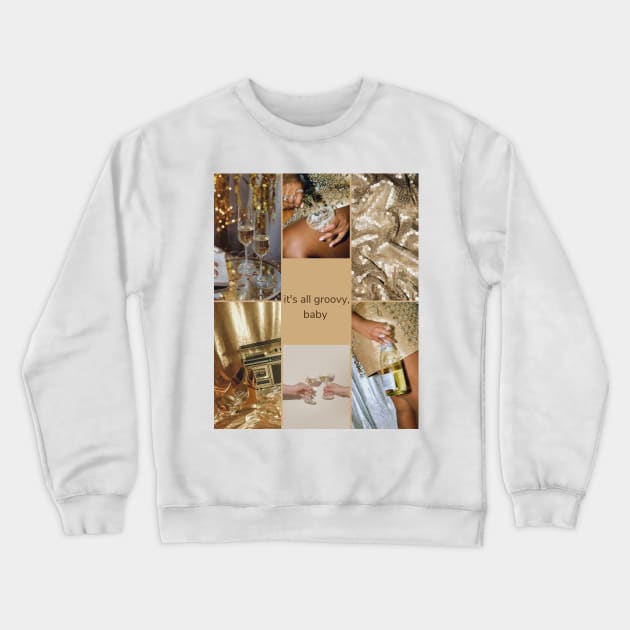 Sophisticated Gold Disco Girl Print Crewneck Sweatshirt by madiwestdal